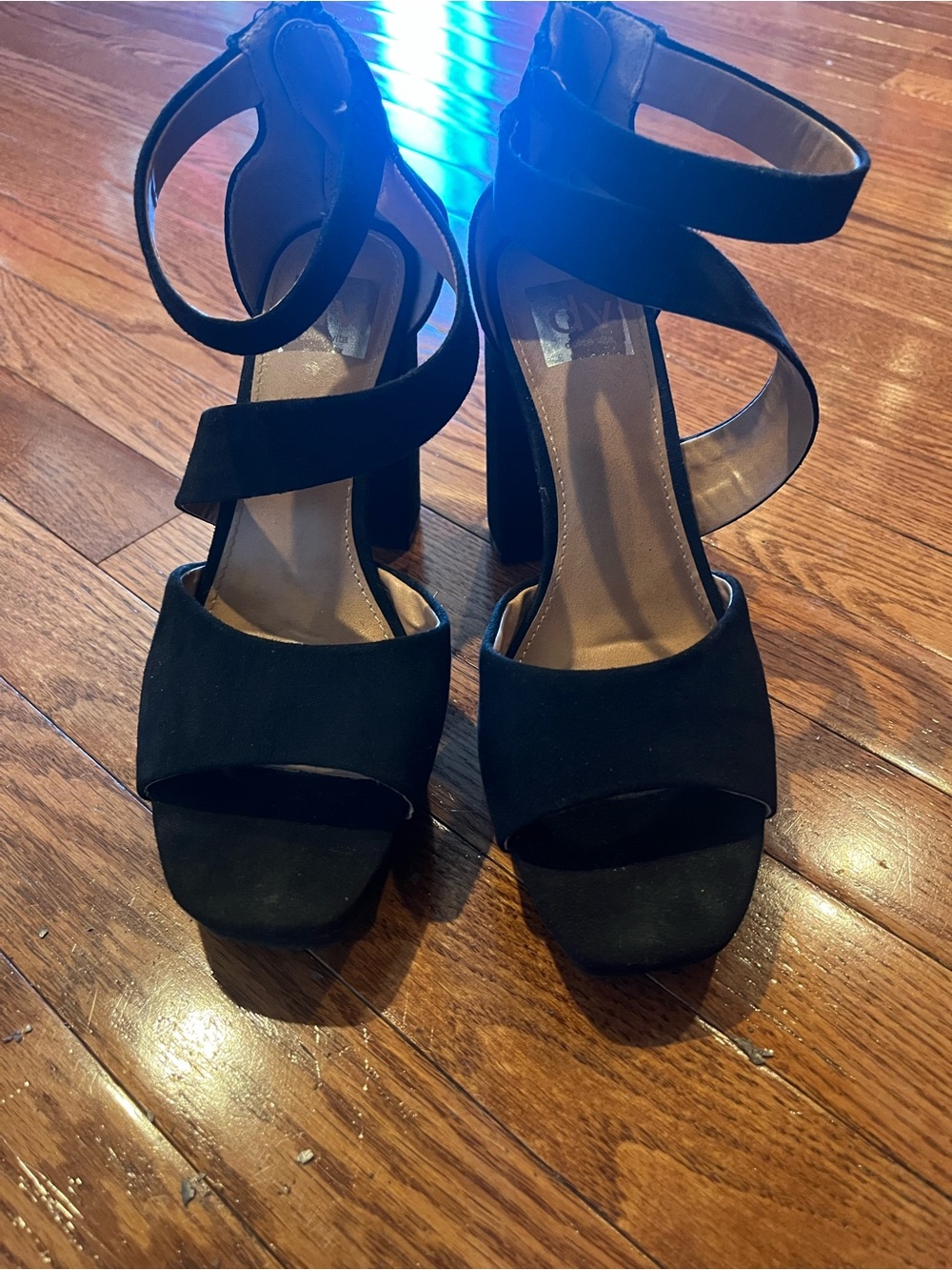 Women's Black Strappy Block Heel Sandals DV by Dolce Vita Size 8.5